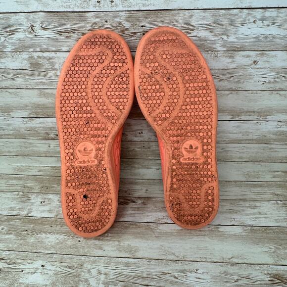 Adidas Stan Smith Sun Glow Orange Peach Low Top Sneakers Women's Size 10 - Picture 7 of 8